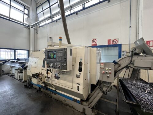 Tornio cnc OKUMA LU15 2 torrette con caricatore di barre IEMCA usato